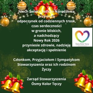 życzenia świąteczne. Nad kartką są w wersji tekstowej